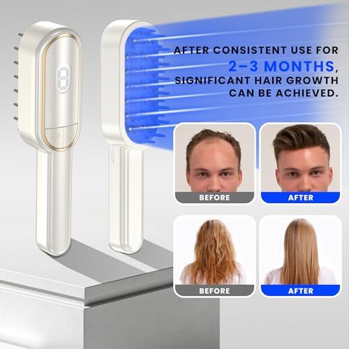 Red Light Therapy for Hair Growth, 3 in 1 Laser Hair Growth Comb with 59 Lamp Beads, Red Light Brush with Massage Timer, Promotes Regrowth & Prevents Loss