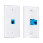iwillink (10-Pack) Ethernet Wall Plate, 1-Port Keystone Jack Wall Plate with RJ45 Keystone Inline Coupler insert, Female to Female Cat6 Wall Plate, Blue