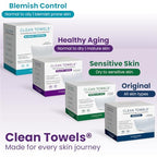 Clean Skin Club Healthy Aging Clean Towels® XL, Smooths Fine Lines Wrinkles & Texture in 6 weeks, Treated for Extra Softness, Disposable Face Towels, Anti Aging Makeup Remover Dry Wipe, 50 count