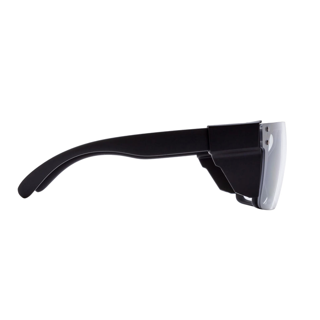 BINGKING UV400Transition Photochromic Safety Glases Light to Dark Grey Lenses ANSI Z87 Impact Approved Wraparound Style Frame (Black)