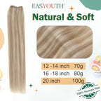 Easyouth Ash Blonde Human Hair Wire Extensions Fish Wire Hair Extensions Human Hair Fish Line Hair Extensions Ash Blonde Mix Bleach Blonde Layered Wire Hair Extensions Human Hair 20 inch 100g