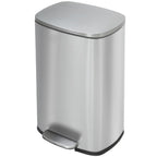 BestMassage 13 Gallon (50L) Stainless Steel Trash Can with Lid, Removable Inner Bucket, Foot Pedal, Soft Close for Home, Kitchen, Office