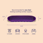 Purple Back Cushion | Pressure Reducing Grid Designed for Ultimate Comfort | Designed for Chairs, Gaming, and Travel | Made in The USA