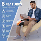 Red Light and Massage Therapy, 3-in-1 Smart Portable Knee Massager, 3 Vibration Modes and 3 Heating Levels LED Vitality Joints Knee Massager, Gift for Men and Women