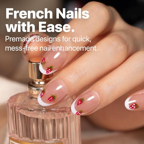SXC Cosmetics French Tip Press On Nails Brown Extra Short Almond 160 Pieces in 16 Sizes Ultra Fit with Pre-applied Tip Primer and Base Coat, No Need to File Fake Nails for Nail Art DIY X-Pro Tips