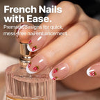SXC Cosmetics French Tip Press On Nails Brown Extra Short Almond 160 Pieces in 16 Sizes Ultra Fit with Pre-applied Tip Primer and Base Coat, No Need to File Fake Nails for Nail Art DIY X-Pro Tips