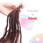 Niseyo Goddess Box Braids Crochet Hair 14 Inch 8 Packs Short Crochet Box Braids Pre Looped Curly Ends Boho Style Synthetic Hair (30#/Medium Dark Brown)