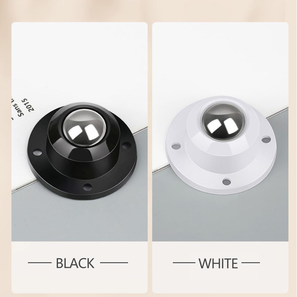 Dear Self Adhesive Caster Wheels for Furniture, Storage Box, Trash Can - Stainless Steel Universal Pulley 360 Degree Rotating Swivel Wheels - 0.8 Inch Low Profile - White - 12 Pack