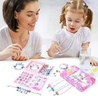 AIPRIDY Charm Bracelet Making Kit,Unicorn Mermaid Crafts Gifts Set Can Inspires Imagination and Creativity,Jewelry Making Kit Perfect Gifts for Girls 5-12 Years Old (72 Pieces Rose)