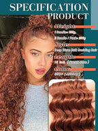 Ginger Bohemian Braiding Hair Deep Wave Bulk Hair for Braiding No Weft Hair Curls for Boho Braids Wet and Wavy Curly Bundles for Braiding Hair Extensions 2 Bundle 200g 18 Inch Water Wave, 350