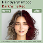 Deep Wine Red Hair Dye Shampoo 3 in 1 for Gray Coverage, Instant Natural Hair Color Shampoo Para Canas Mujer, Semi-Permanent Shampoo Hair Dye, Gifts for Men Women 16.9 Floz