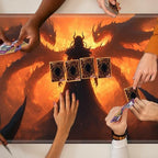 Playmats for Magic: The Gathering MTG Card Game Mat Plus 50 Pcs Card Sleeves, 24 x 14 inch TCG Mat with Stitched Edge for Commander Deck Duskmourn Board Game, Art of Dark Queen