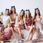 Semato Bachelorette Party Favor Set Bride Spa Headband Bride Headband and Bridesmaid Headband Skincare Headbands for Women Cute Bow Head Bands Party Supplies (navy blue)