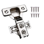 KONIGEEHRE 2 Pack Soft Close Cabinet Door Hinges for 1/2" Partial Overlay Cupboard, 100 Degree Opening Angel, Stainless Concealed Kitchen Cabinet Hinges with Mounting Screws and Manual