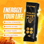 Halal Honey Extra Strength For Men Raw Organic Honey with Premium Natural Royal Jelly Bee Pollen & 100% Pure (Large Pack of 24 Honey Packets)