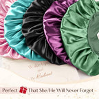 YANIBEST Satin Bonnet Silk Bonnet for Sleeping Double Layer Ajustable Satin Bonnet for Women Men for Curly Natural Hair with Tie Band