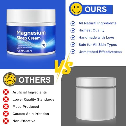 Magnesium Lotion - Topical Magnesium Oil for Feet with Vitamin E - Organics Magnesium Body Butter for Promotes Deep Relaxation, Soothes Muscle Tension, Enhances Overall Well-Being
