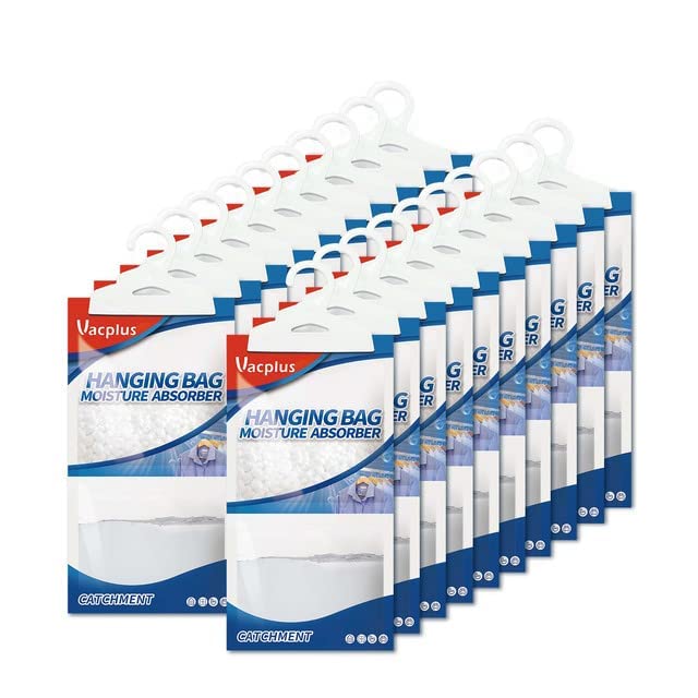 Vacplus Moisture Absorbers Packets, Fragrance Free 20 Pack, Humidity Packs, Dessicant Packets, Hanging Closet Dehumidifier Bags, Odor Eliminator for Bathroom 9.8OZ