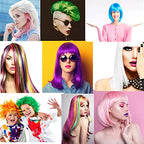 Temporary Hair Color Wax,Hair Color Spray Wax, Natural Hair Coloring Wax Material Disposable Hair Styling Clays Ash for Cosplay,Party,Masquerade, Halloween.etc (Blue White Green Pink, 1 Pack)