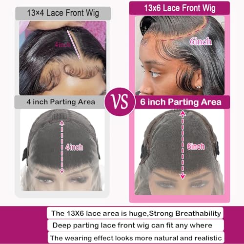 Body Wave Lace Front Wigs Human Hair Pre Plucked 13x6 HD Transparent Lace Frontal Wigs Human Hair 200% Density Glueless Brazilian Virgin Human Hair Wigs for Black Women With Baby Hair 20 Inch