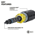 Klein Tools 80191 KNECT (S) Impact-Rated Multi-Bit Screwdriver Set, 11-in-1 and 7-in-1 Ratcheting Drivers with Phillips, Slotted, Square, Torx Tips, Nut Drivers, and Stubby