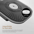 Silicone Body Scrubber for Men & Women, Friendly Shower Body Scrubber for Sensitive Skin, Silicone Loofah Body Scrubber for Showering with Richer Foam Bristles and Anti-Slippery Handle (3 Pack)