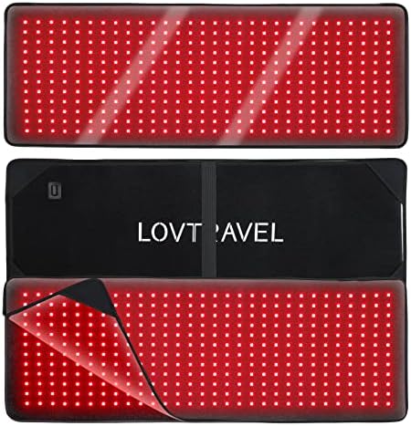 LOVTRAVEL 360pcs LED 660nm Red Light and 850nm Near Infrared Light Therapy Devices Mat Large Wearable Pads Wrap for Body Pain Relief