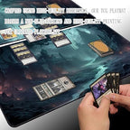 MTG Playmat Size 24x14in Free Storage Bags Non-Slip Backing, Ideal for Card Game Enthusiasts TCG Playmat (Old Castle-No Deck)