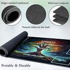 for MTG Game Playmat, for Magic TCG Rubber Play mat,Tabletop Card Playmats with Smooth Surface,Trading Card Inked Game Mat with White Zones,Battle Game,Galaxy Art Tree