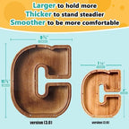 Summidate Customized Name Extra Large Wooden Piggy Bank for Kids Boys Girls Alphabets Letter A-Z Coins Bills Money Change Saving Box Clear Cover (Laser Engraved) Educational Toys 12"- Letter C