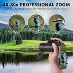 Monocular-Telescope 80x100 High Powered Monoculars High Definition for Adults High Powered with Smartphone Adapter Telescope Hunting Wildlife Bird Watching Travel Camping Hiking-Black