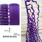 Purple Boho Hair for Braiding Hypoallergenic Boho Braiding Hair Knotless Braids for Black Women