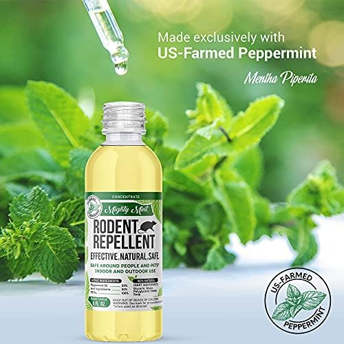 Mighty Mint 8 oz Peppermint Rodent Repellent Concentrate - Makes 1 Gallon - Natural Spray for Rats, Mice, and More.