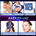 Red Light Therapy for Face, LED Face Mask Light Therapy, Red Light Therapy Mask for Acne, Wrinkles and Skin Rejuvenation, 320 LEDs, 3 Modes, 10-Min Auto Off, Eye Protection Included