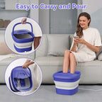 Foot Spa Collapsible, Foot Bath Massager with Heat, Remote, Timer, and 24 Motorized Shiatsu Massage Balls, Foot Soaking Tub Supports Hot/Cold Water Soaking