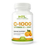 MUSCLE FOOD LABS | Vitamin C + ZINC | C - 1000 | VIT C 1000mg | Zinc 25mg | Citrus Bioflavonoids 25mg | Non-GMO & Gluten Free | 120 Capsules