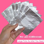 MIILYE Nail Polish Remover Foil Wraps for Acrylic/Dip Powder/UV/Gel/Polish Varnish Soak-off Removal, with Pre-attached Lint Free Pad (300x Nail Gel Polish Remover Wraps)