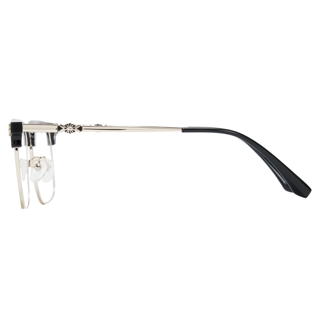 Cyxus Retro Blue Light Glasses Men - Square TR90 Metal Blowline Frame Stylish Trendy for Computer Daily Work 8252
