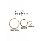 BESTOW Designer Gold and Silver Hoop Earrings for Women: 18K Gold Plated, Hypoallergenic, Waterproof, Non-Tarnish in 3 Sizes: 1 in, 2 in, 2.75 in [Gold, 2 in]