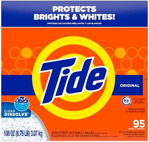 Tide Powder Laundry Detergent, Original Scent, 95 Loads, 108 oz