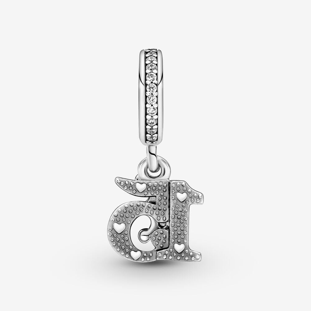 PANDORA 15th Birthday Dangle Charm - Compatible Moments - Jewelry for Women - Gift for Her - Sterling Silver & Cubic Zirconia - With Gift Box