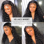 Lemoda 210% Density 13x6 Full Lace Frontal Wig Water Wave Virgin Human Hair Wigs Deep Wave 13x6 HD Lace Front Wigs For Black Women Wet and Wavy Wig 12A