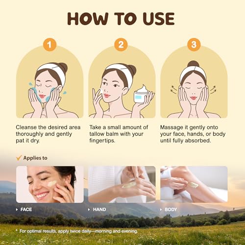 Vigority Beef Tallow and Honey Balm for Women: Organic Grass Fed Whipped Beef Tallow for Skin - Beef Tallow Face Moisturizer Infused with Manuka Honey, Beeswax and Olive Oil - 2 oz, Unscented