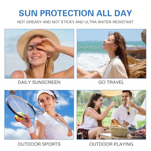 2PCS Centella Sunscreen SPF 50, Daily UV Defense Summer Sunblock for Face, 50ML 𝑴𝒂𝒅𝒂𝒈𝒂𝒔𝒄𝒂𝒓 Sunscreen Face Serum,Travel Essentials for Black Girl