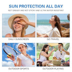 2PCS Centella Sunscreen SPF 50, Daily UV Defense Summer Sunblock for Face, 50ML 𝑴𝒂𝒅𝒂𝒈𝒂𝒔𝒄𝒂𝒓 Sunscreen Face Serum,Travel Essentials for Black Girl