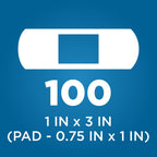 Amazon Basic Care Adhesive Bandages, Flexible Fabric, 100 Count | Pack of 3 | All-One Size | First Aid