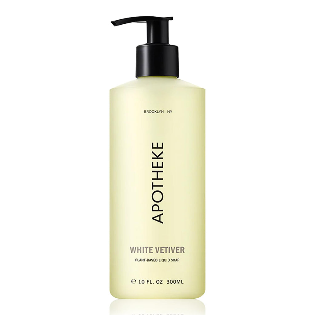 APOTHEKE Liquid Hand Soap, White Vetiver - 10 Fl Oz Hydrating Handsoap with Premium Fragrance Oils Gently Cleanses, Moisturizes & Rejuvenates Skin - Scented Hand Wash for Kitchen & Bathroom