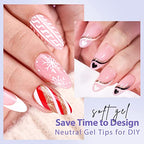 BTArtbox XCOATTIPS Natural Nail Tips - Medium Almond Press On Nails Pink, Long Lasting Soft Gel Nails False Nail, Soak Off Acrylic Fake Nails Extensions for Nail Art DIY Women