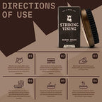 Striking Viking Boars Hair Beard Brush for Men - 4.2" Ergonomic Design with Naturally Derived Beach Wood - For Men's Beard & Mustache Care