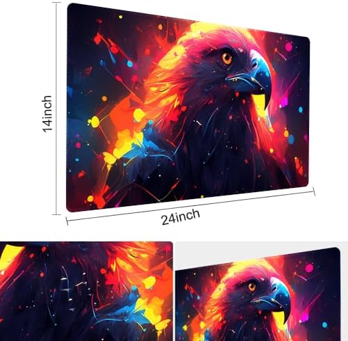 Board Game 14x24in MTG Playmat Compatible for OCG CCG RPG TCG Playmats (A Colorful Eagle)